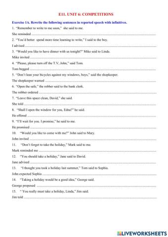 E11-reported with infinitive 1A