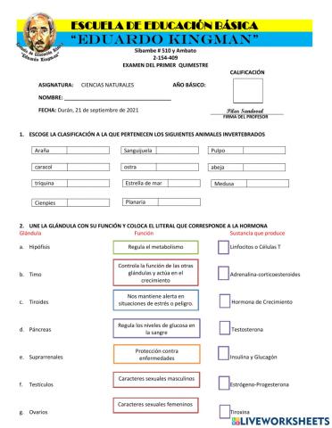 Examen de Ciencias 2021