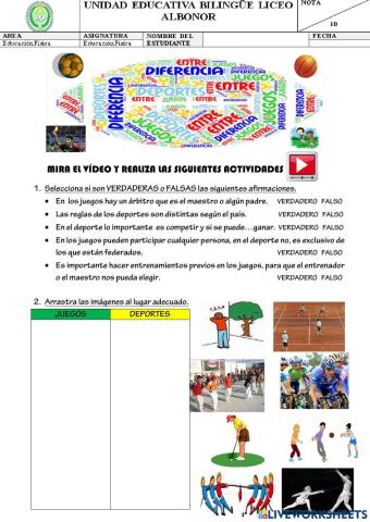 Diferencia entre el juego y el deporte