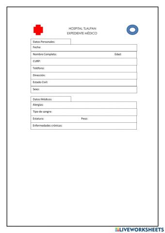 Formulario de expediente médico