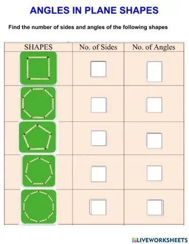 Angles in plane shapes