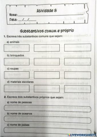 Substativo próprio e comum