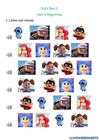 Kid's Box 1. Unit 4, adjectives