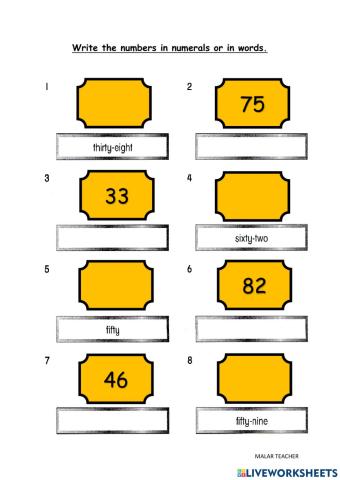 Write in number and words