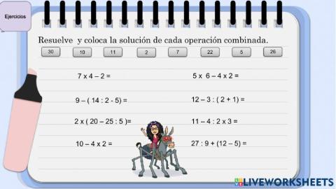 Operaciones combinadas con o sin paréntesis