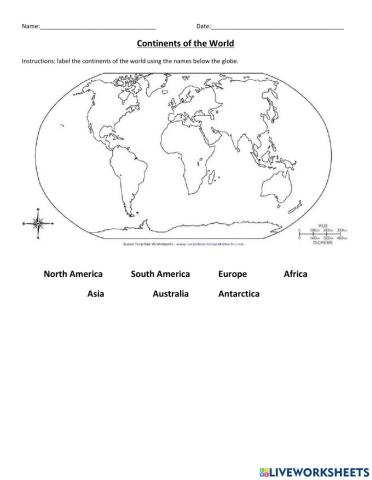 Label The Continents