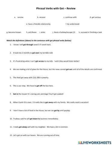 Phrasal Verbs with Get