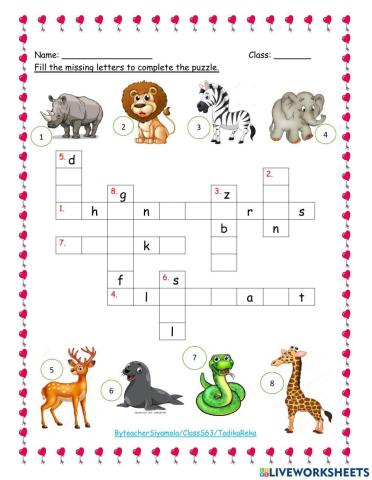 Vocabulary (Unit 3 Animals in the zoo)