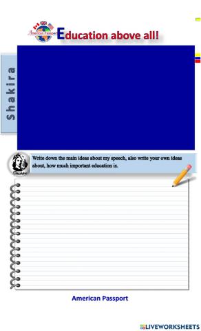 Shakira speech AMERPASSPORT