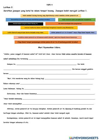 Latihan 2 : Melengkapkan Karangan