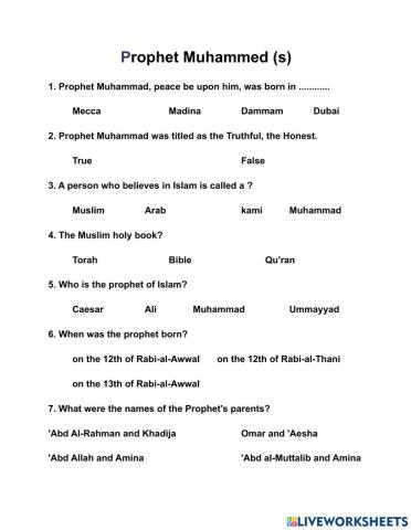 Prophet Muhammed(s)