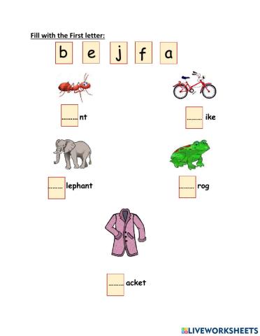 Alphabets drop a,b,e,f,j