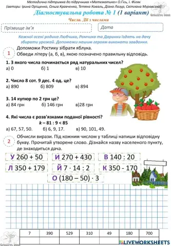 Діагностувальна робота №1