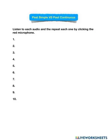 Past Simple VS Past Continuous - Speaking