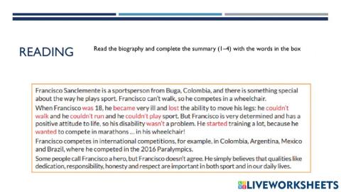 Reading Clemente's Bio