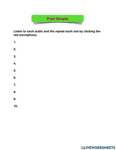 Past Simple - Speaking