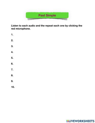 Past Simple - Speaking