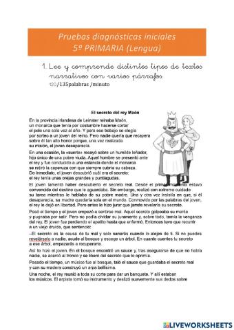 5P lengua Prueba diagnóstica