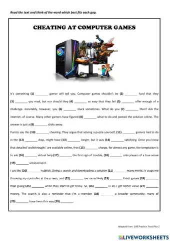 Cheating at computer games