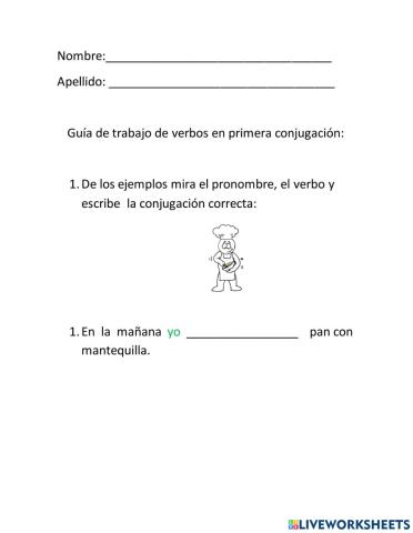 Conjugación de verbos.