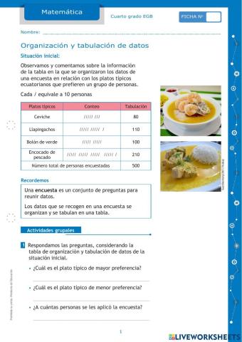 Organizacion y tabulacion de datos