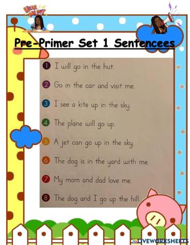 Pre Primer Sight Word Set 1