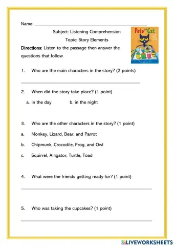 Story Elements: Characters and Setting