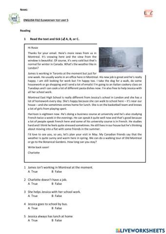 Elementary Unit 5