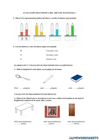 Prueba de diagnostico de matematicas