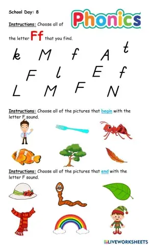 Letter F (beginning and ending sound)