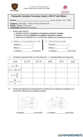 Funciones Lineales y Afín