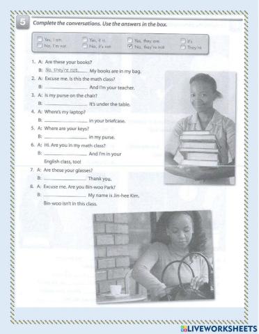 Prepositions of place and questions.