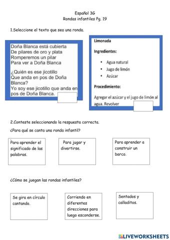 Español 3G-Rondas infantiles