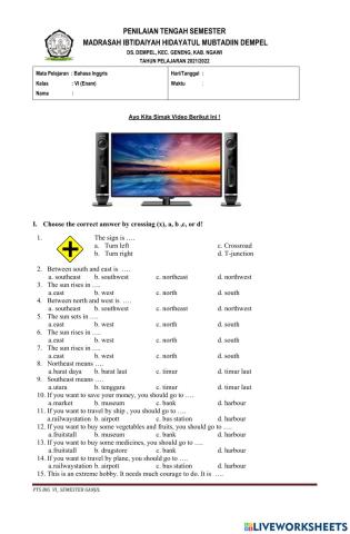 Pts bahasa inggris vi