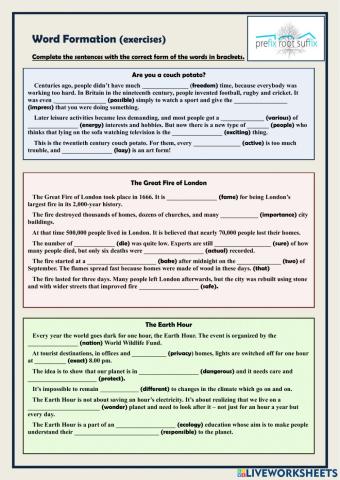 Unit 9 form 5 - word formation