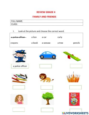 Family and friends grade 4