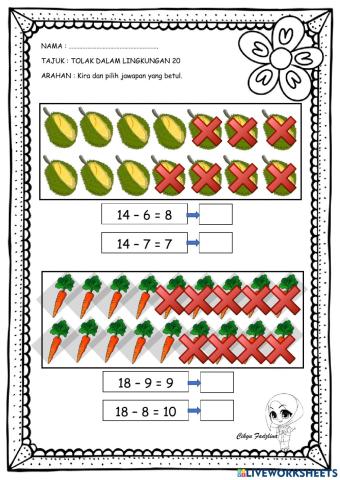 Tolak dalam lingkungan 20 - teratai