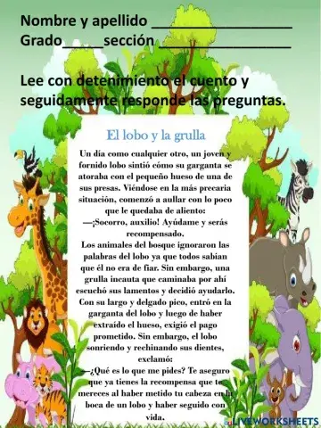 El lobo y la Grulla.