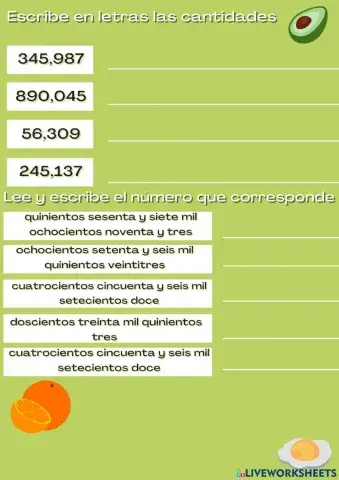 Números hasta el millon