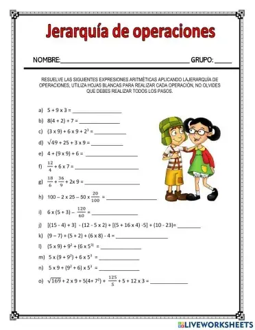 Jerarquía de operaciones 1