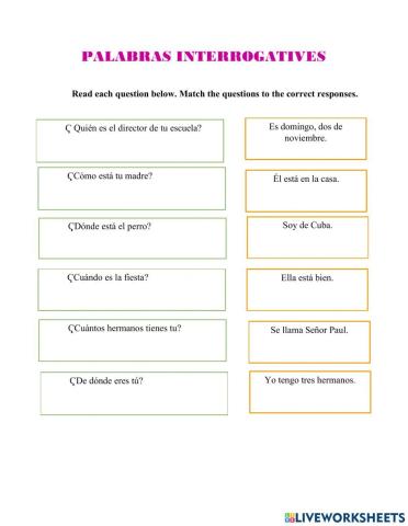 Interrogative Words - Spanish