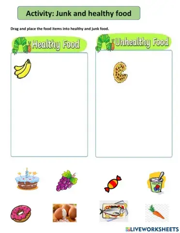 Healthy and junk food