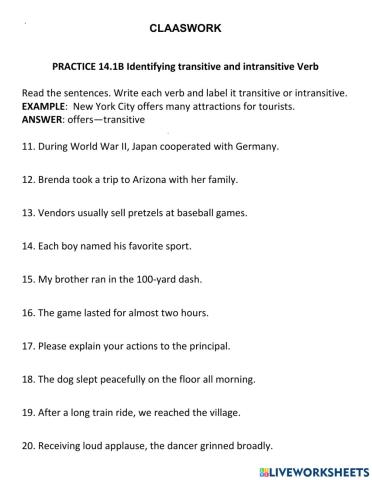 Transitive and intransitive