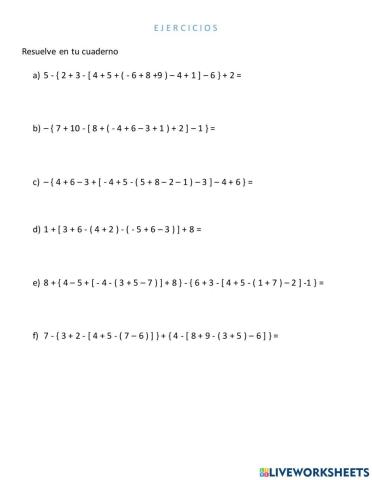 Eliminación de signos de agrupación