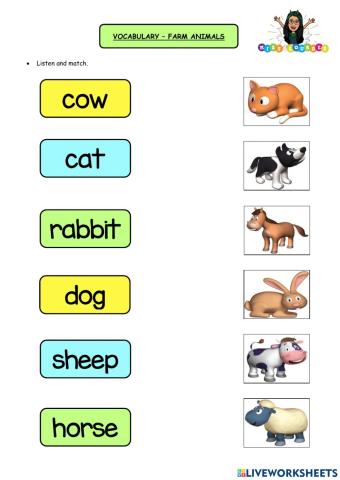 Vocabulary - farm animals