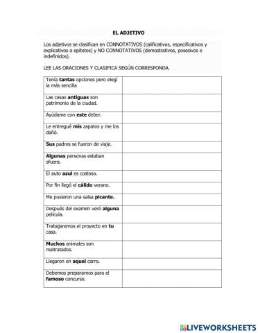 El adjetivo