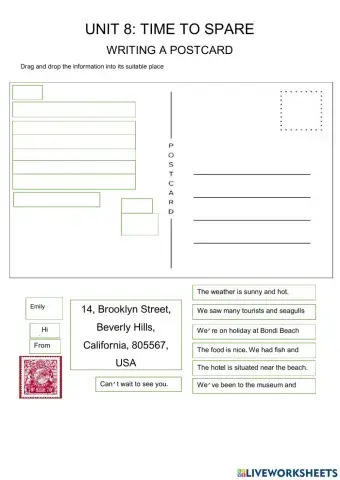 Close Up Unit 8 - Writing A Postcard