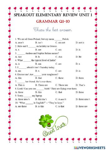 Review unit 1-grammar