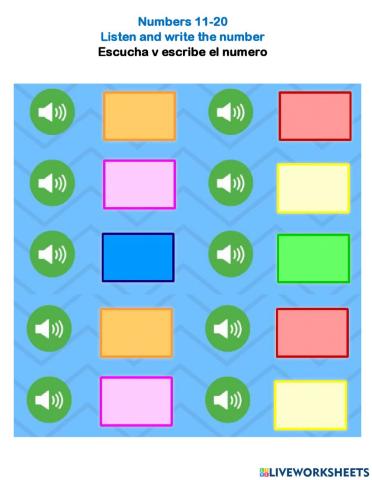 Numbers 11-20