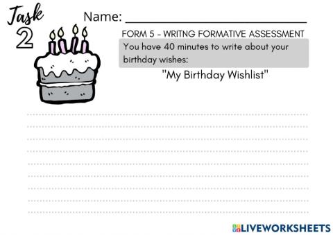 5 Dedikasi Writing Test